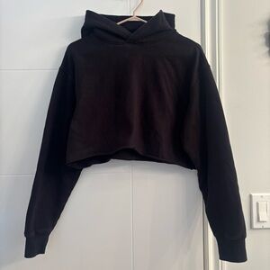 TNA Black Cropped Hoodie Sweater